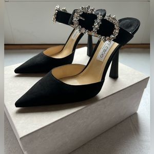 Jimmy Choo Smokey 100 Pumps Black Suede size 42 (run small), NWT!